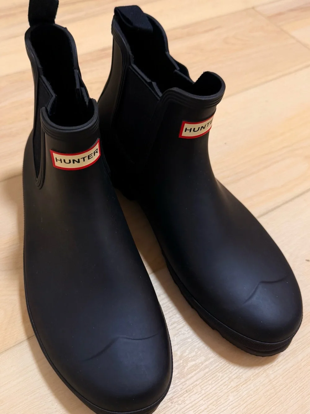 Hunter Men's Black Chelsea Rain Boots, Size 12
